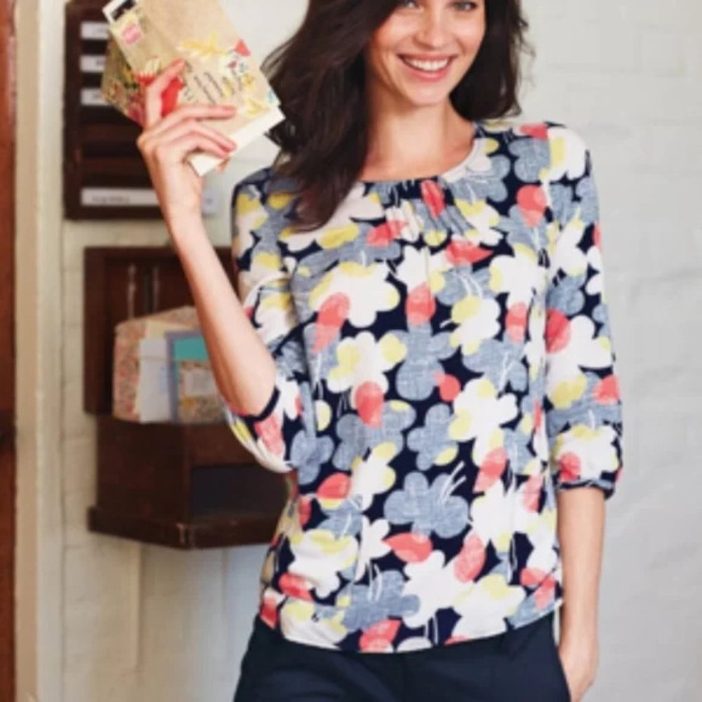 Boden Printed Pocket Top Size 4